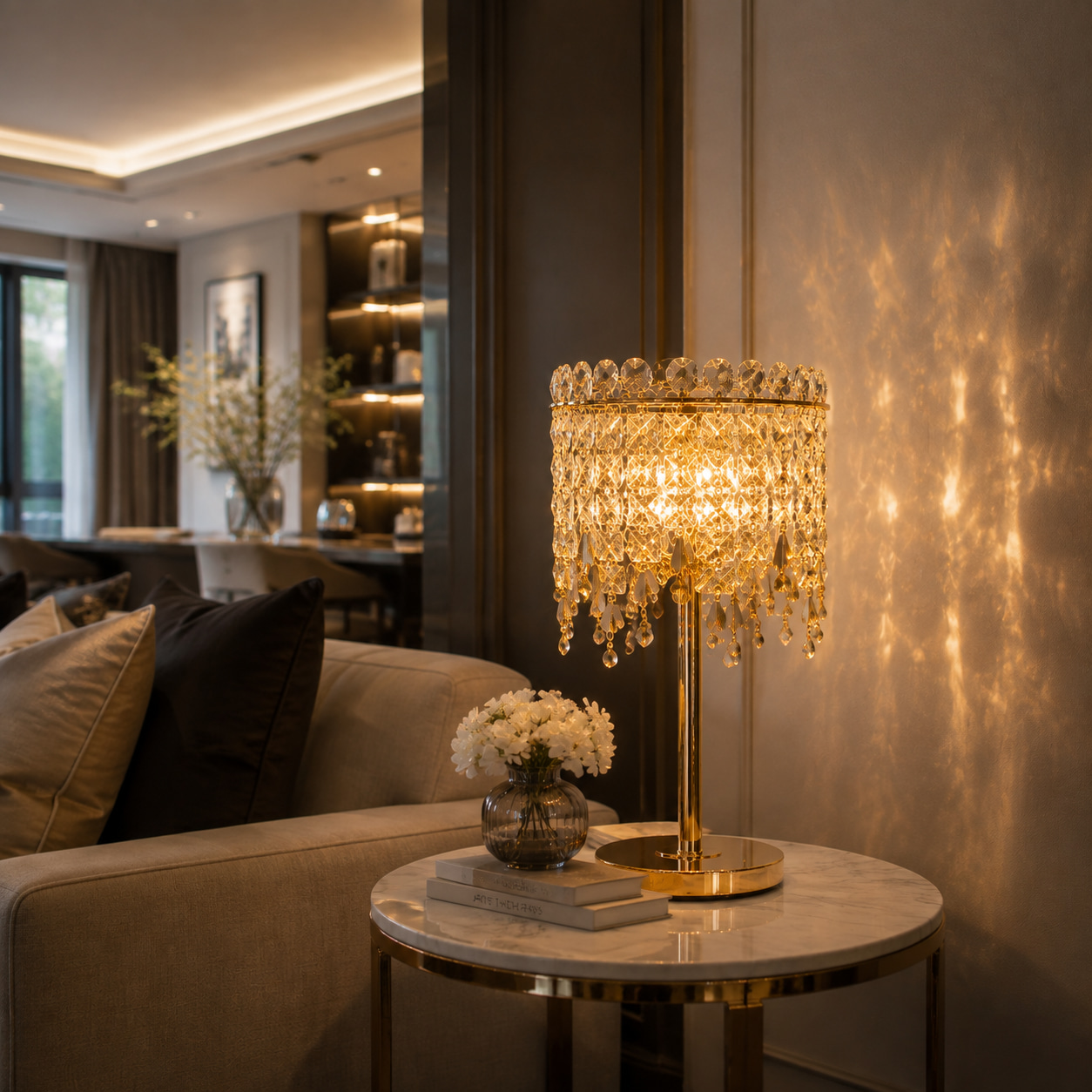 Luxury Tassel Crystal Table Lamp