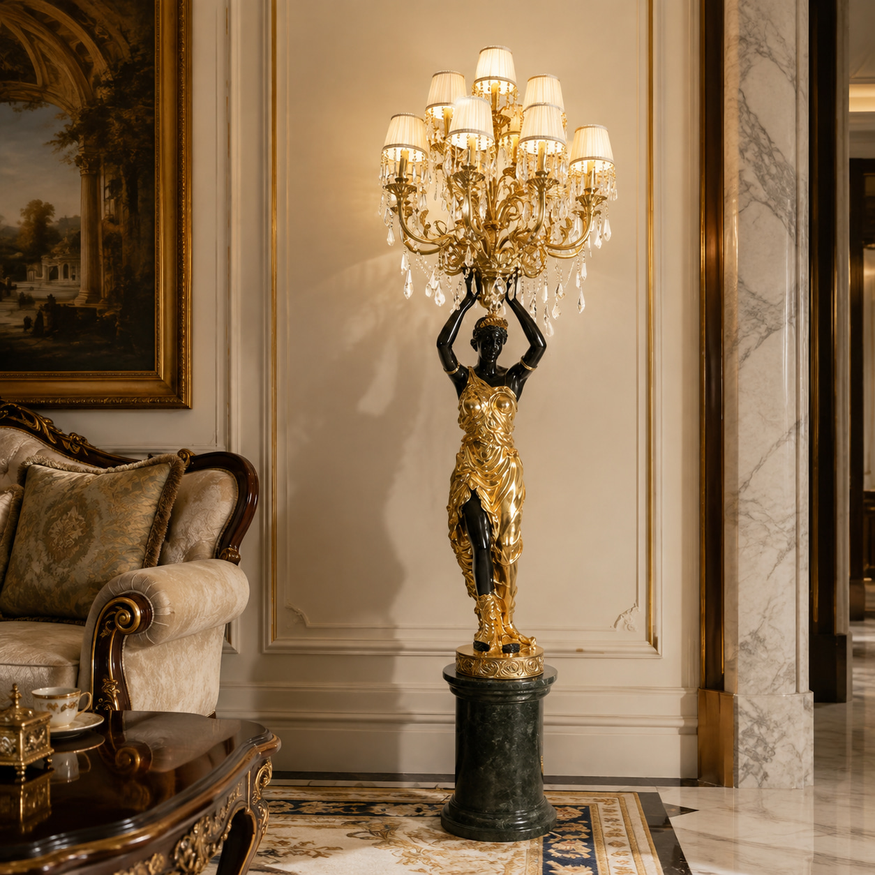 Golden Sculpture Floor Lamp