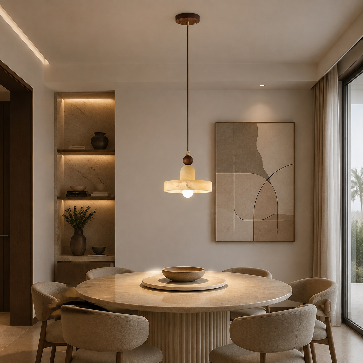 Marble Disc Pendant Lamp