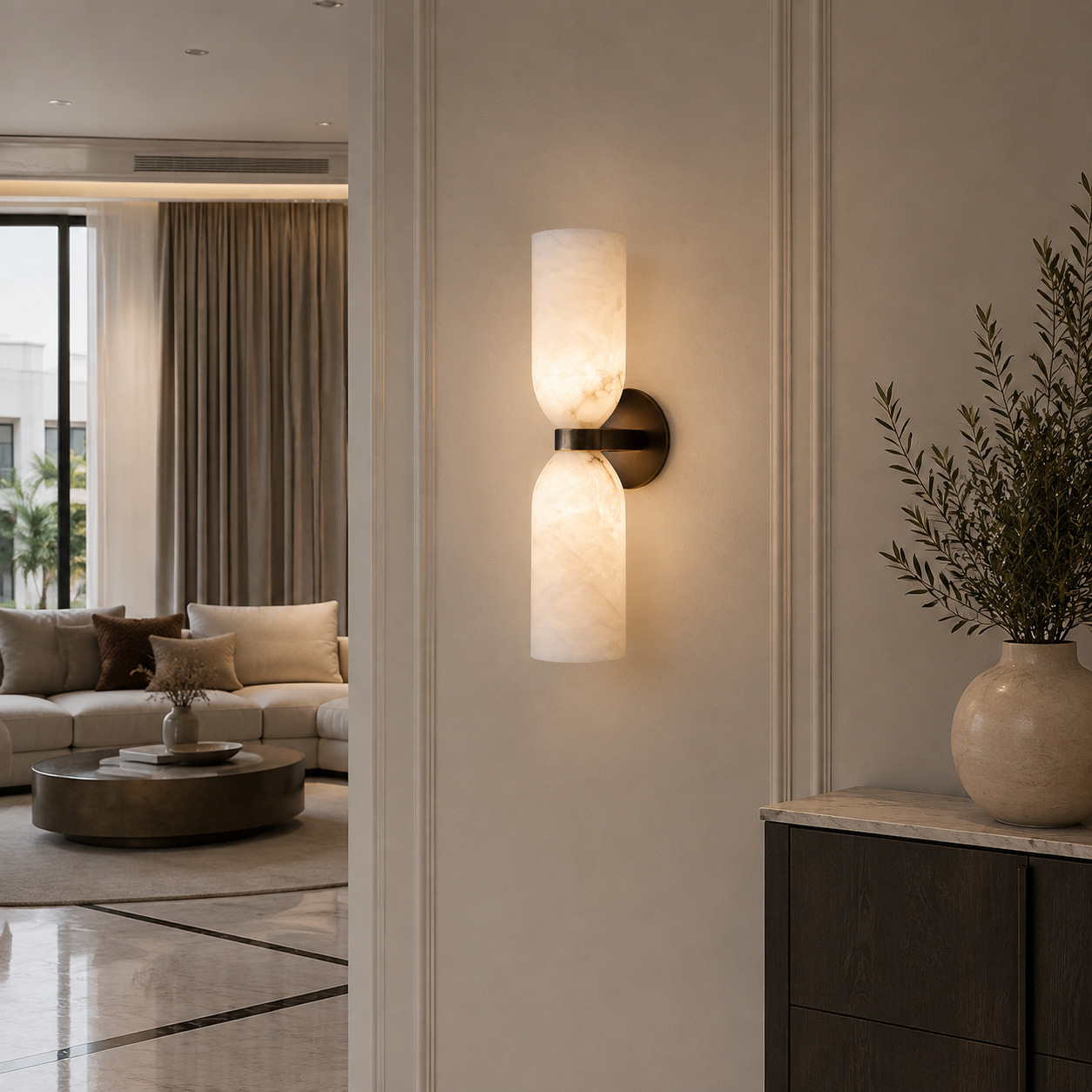 Dual Marble Wall Lamp