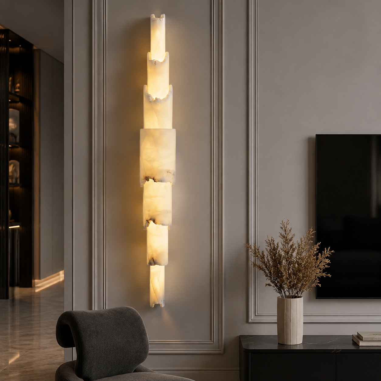 Layered Marble Wall Lamp