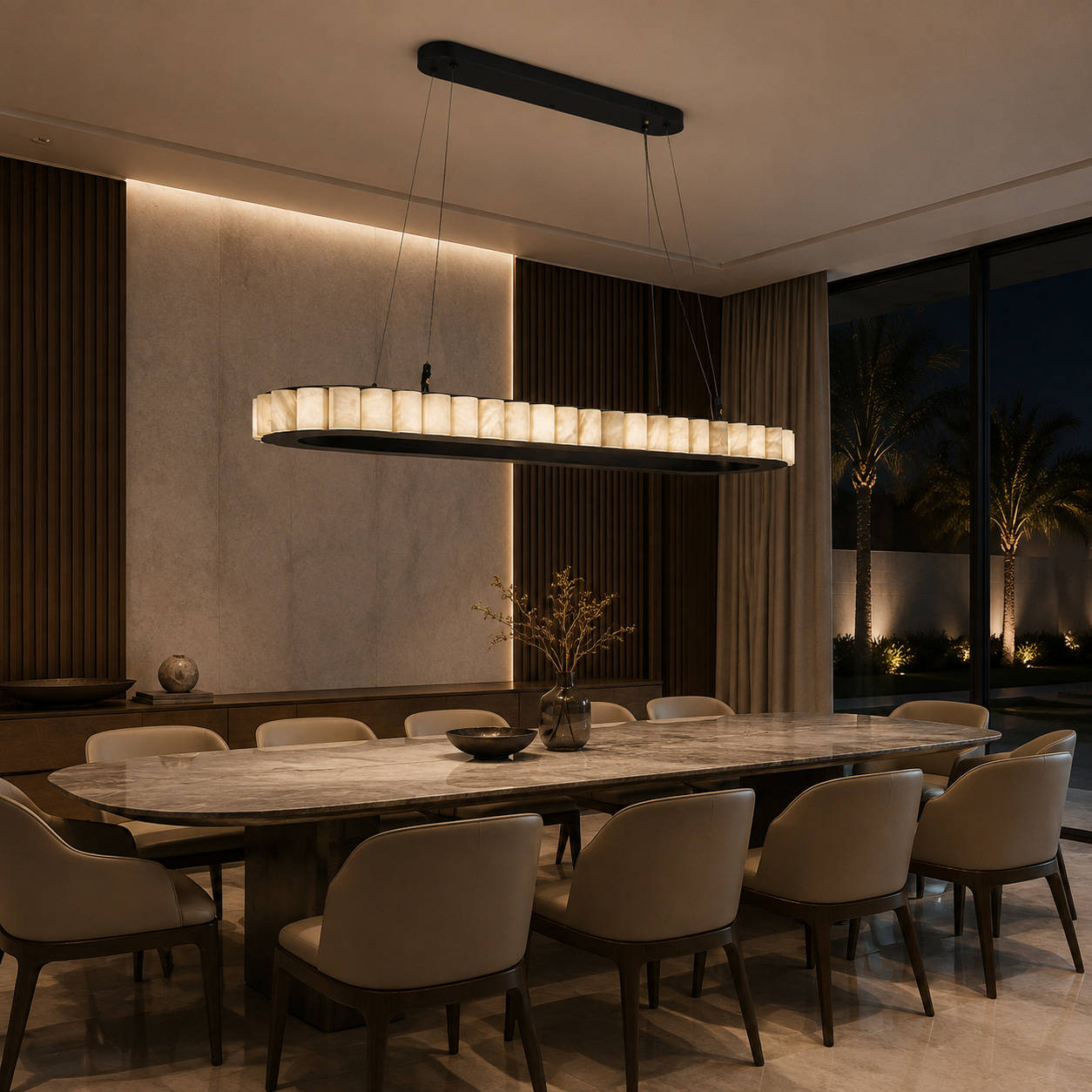 Alabaster Linear Pendant Light