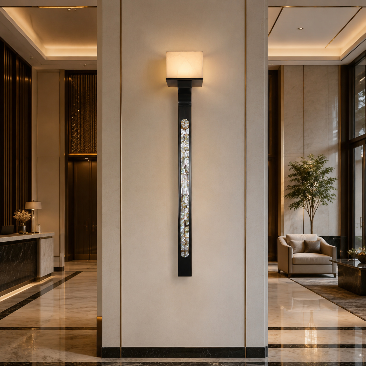 Obsidian Marble Wall Lamp