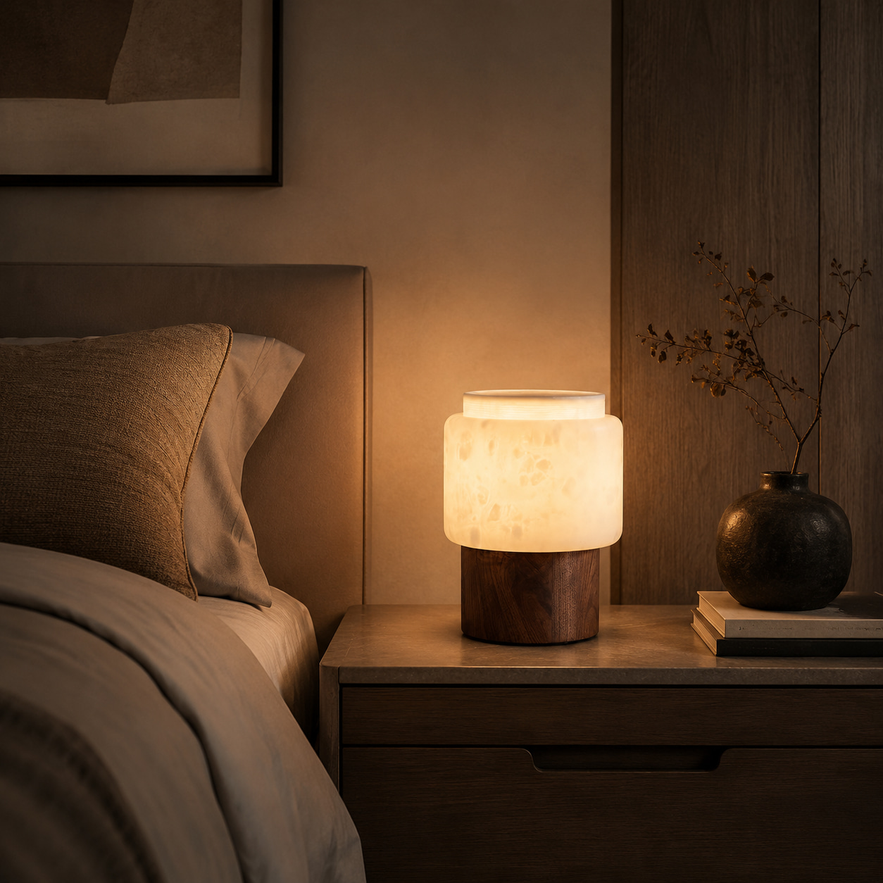 Cloud Veil Alabaster Table Lamp