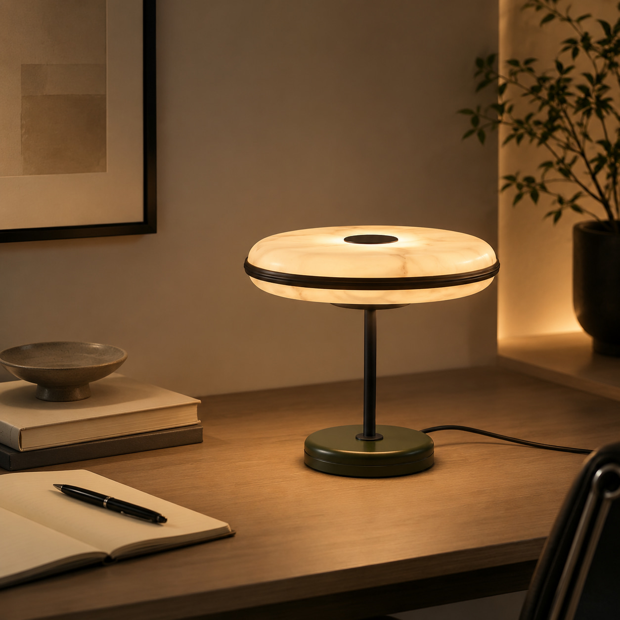 Alabaster Halo Table Lamp