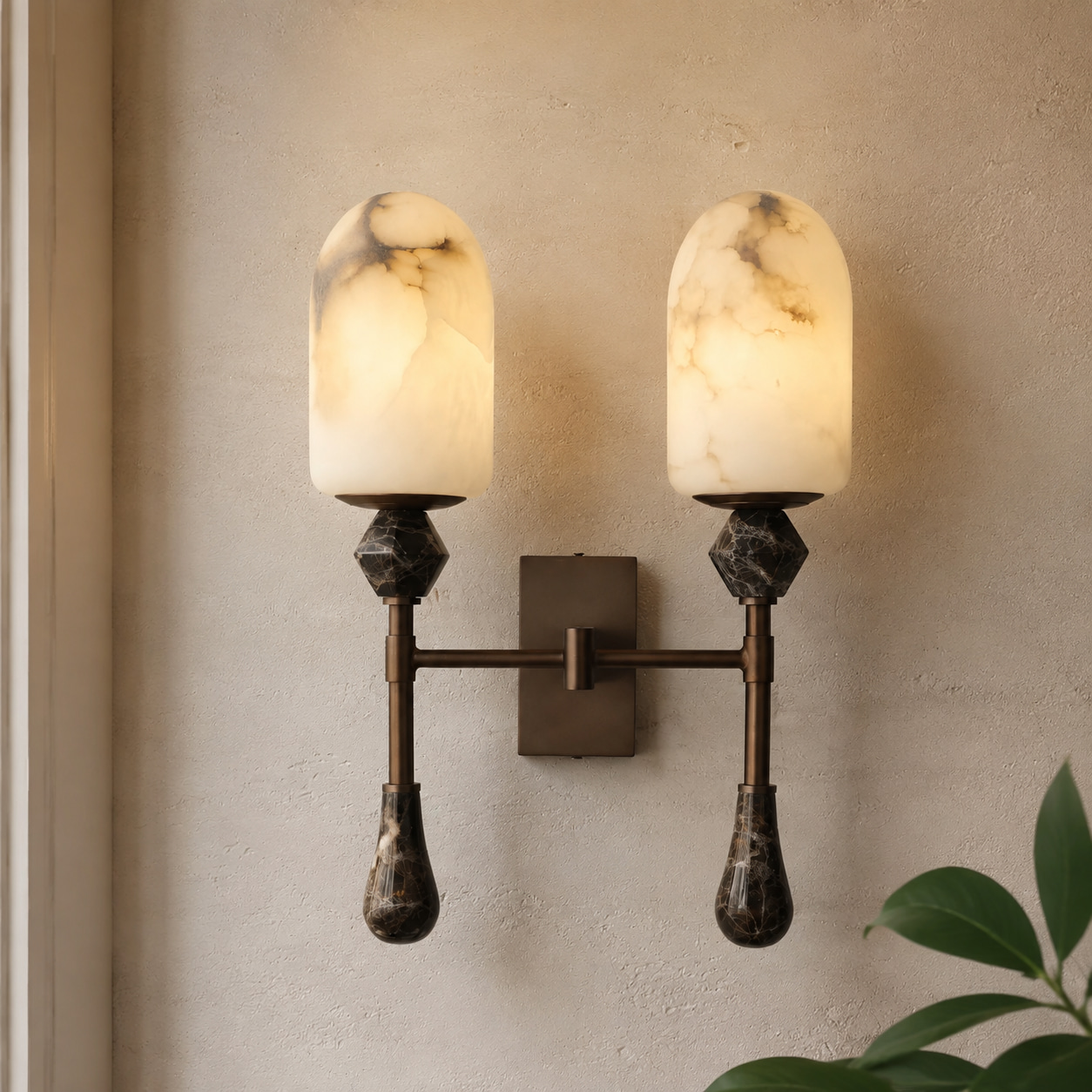 Dual Marble Glow Wall Lamp