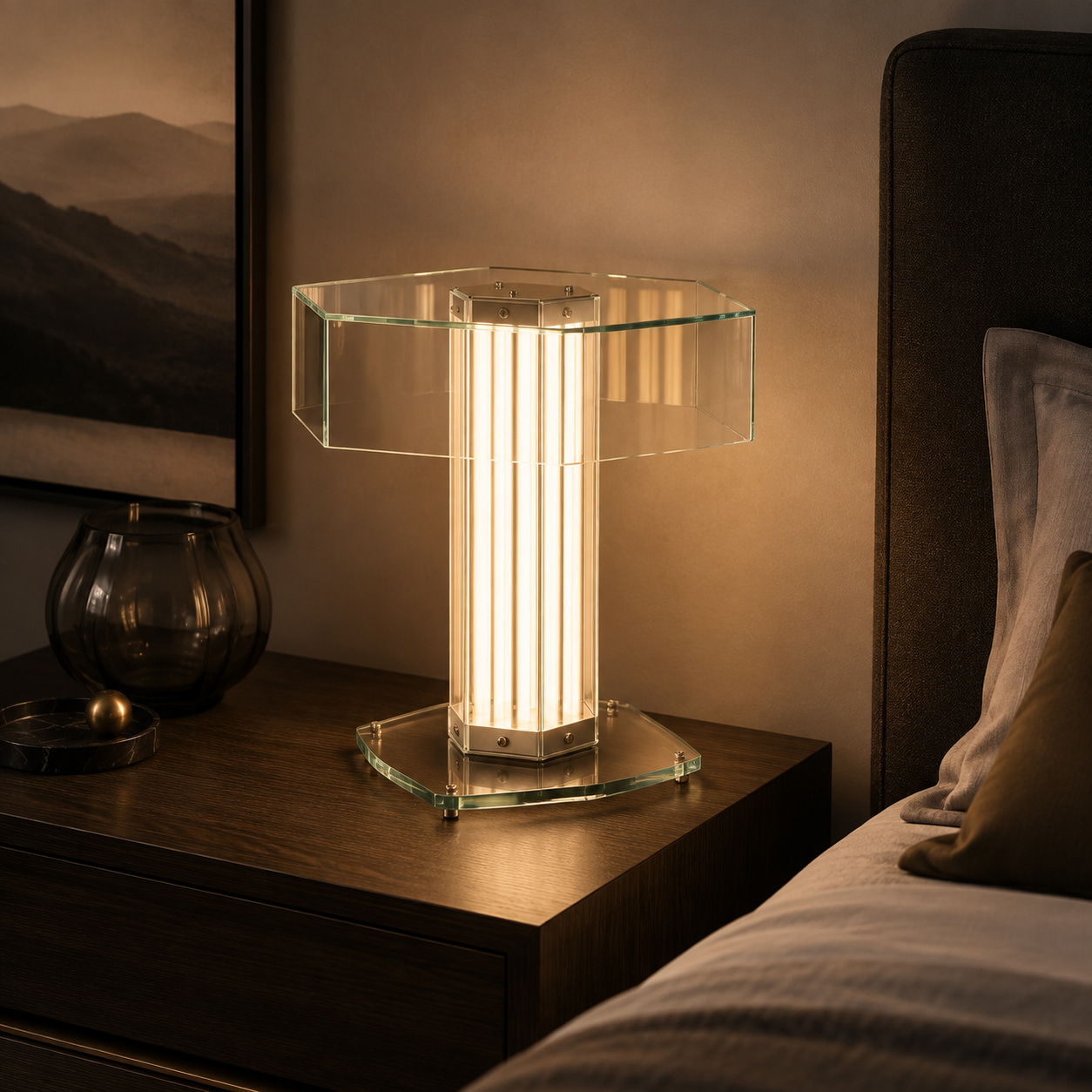 Crystal Glass Table Lamp