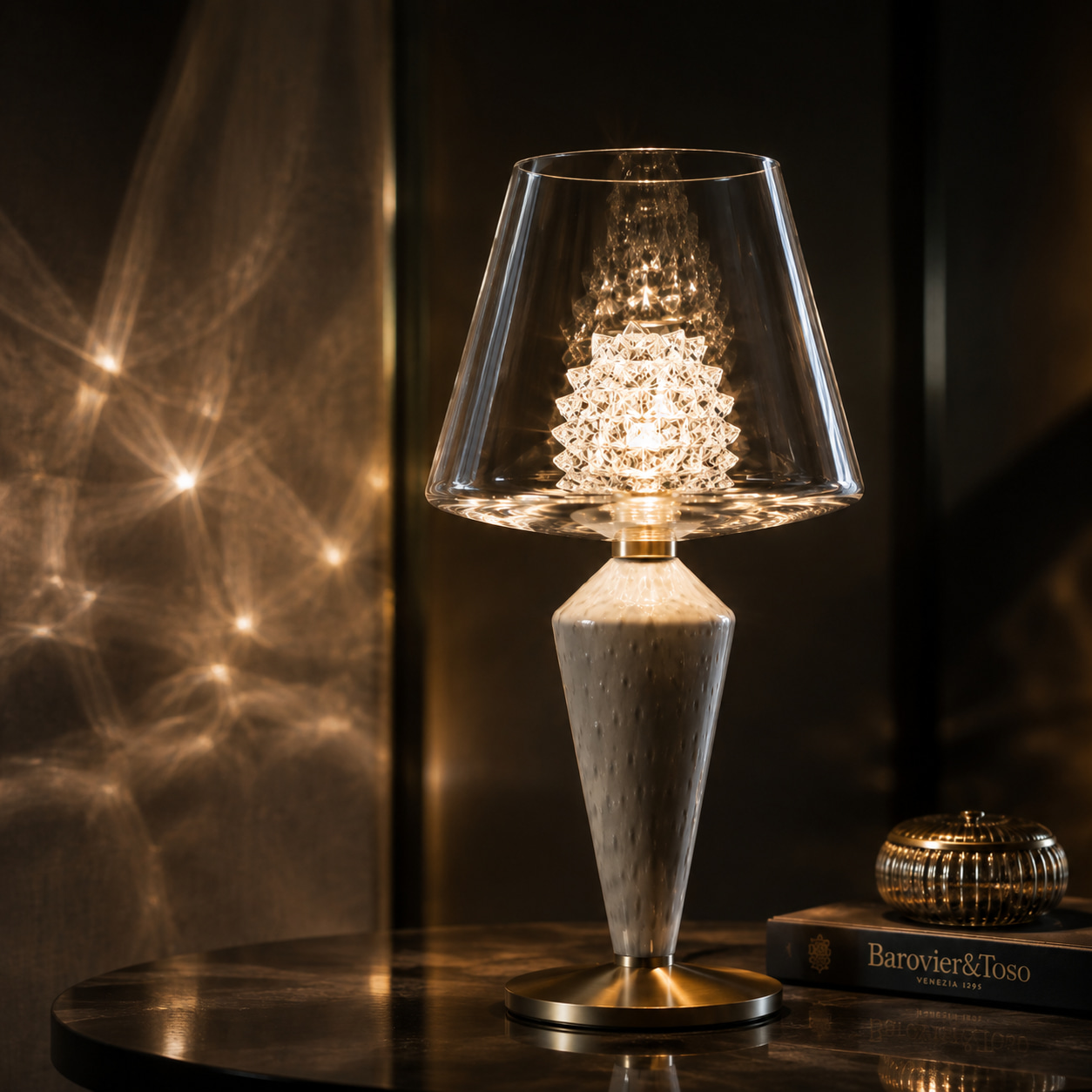 Crystal Cluster Ceramic Table Lamp