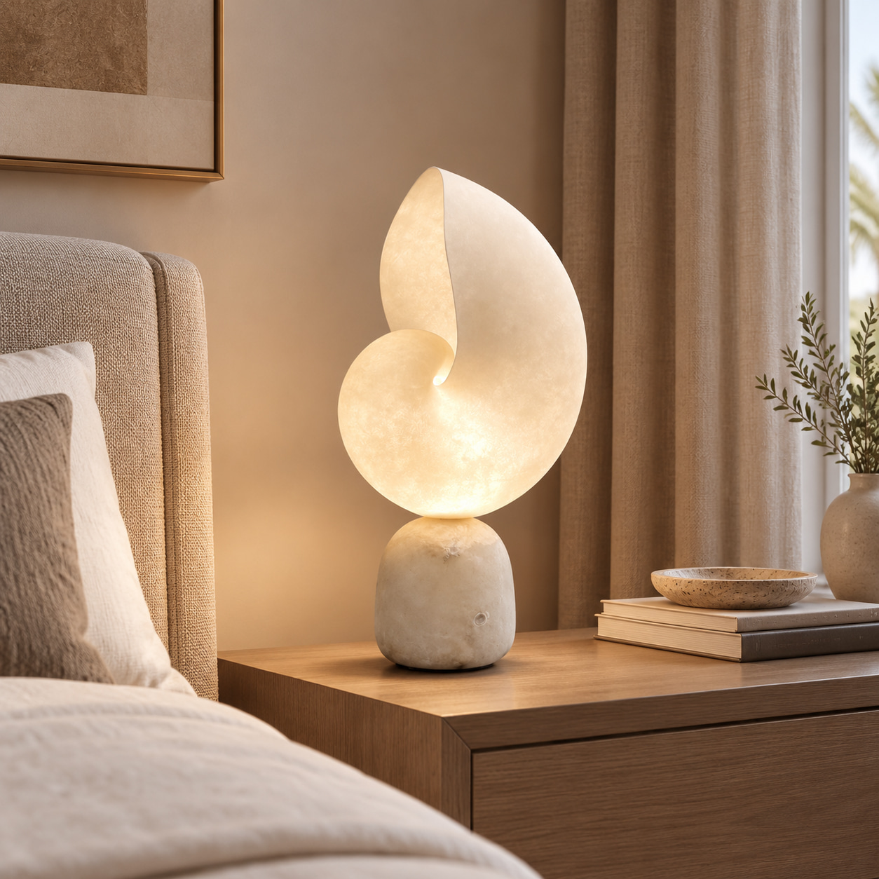 Spiral Alabaster Art Table Lamp