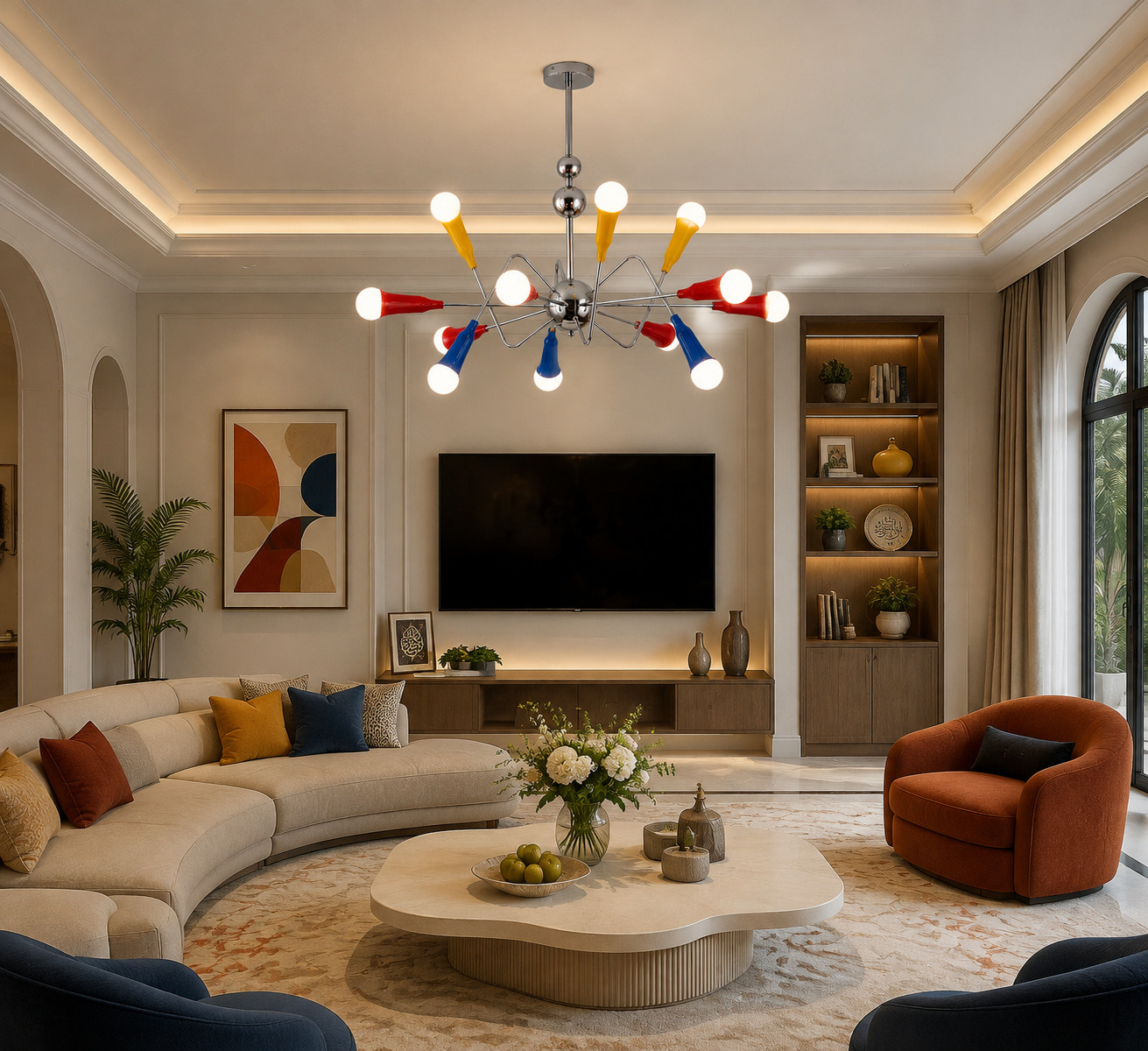 Memphis Multicolor Sputnik Chandelier