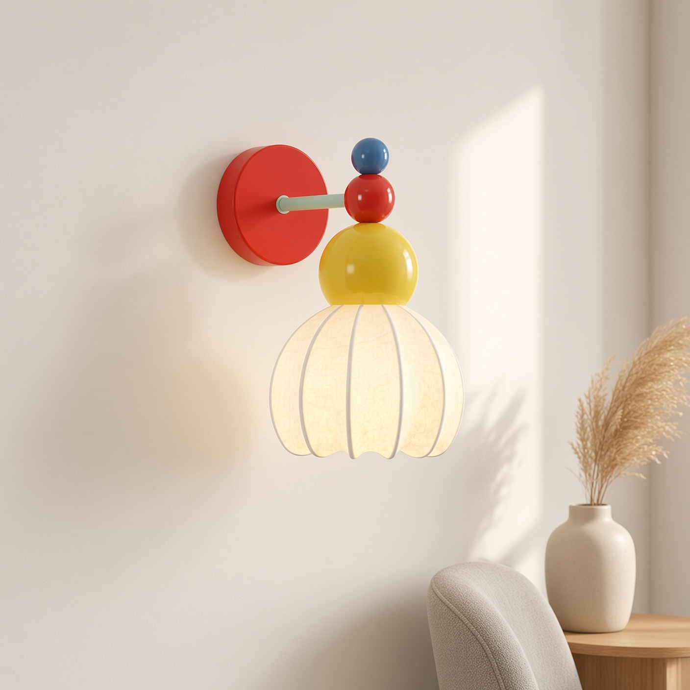 Colorful Bead Pumpkin Wall Sconce