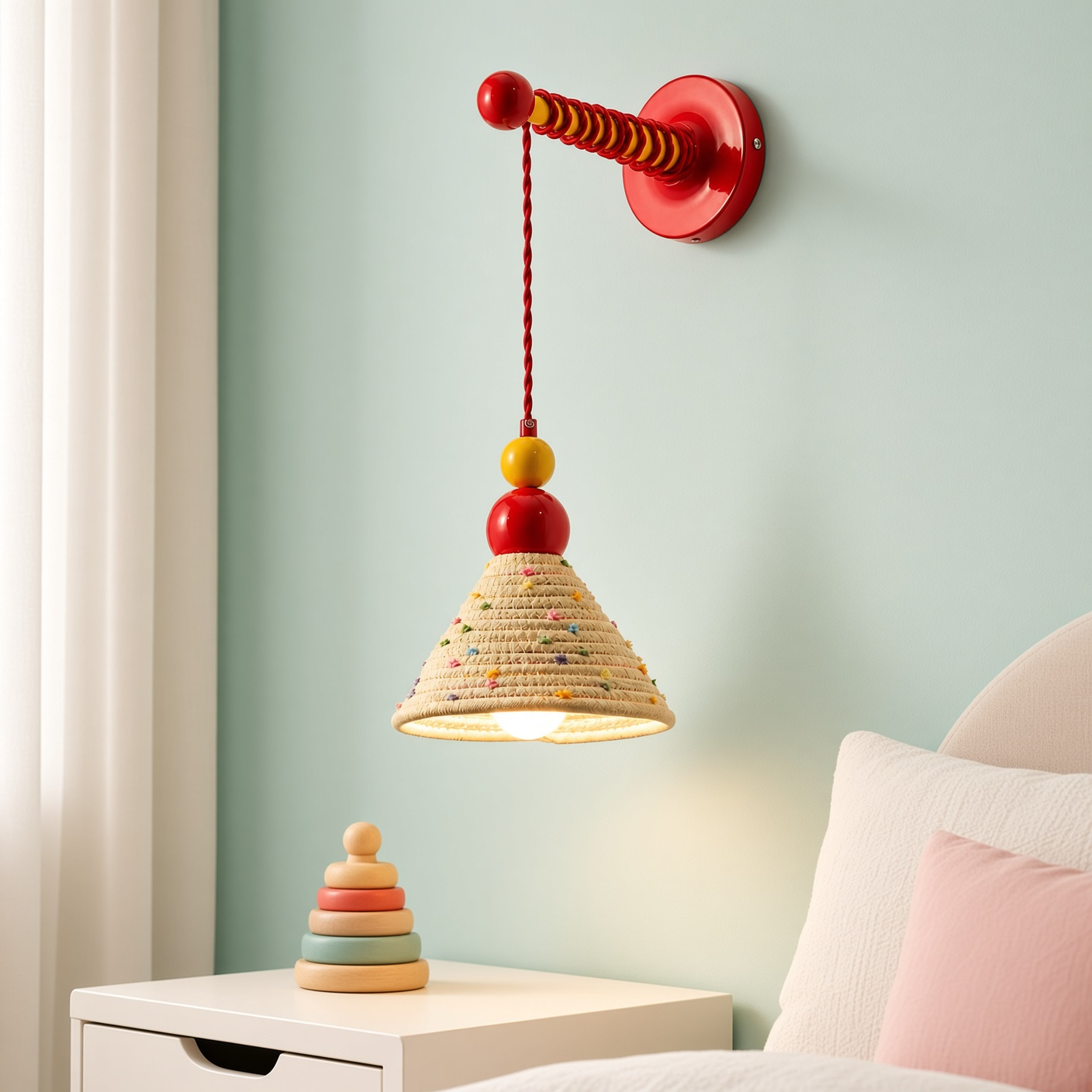 Playful Woven Shade Wall Pendant