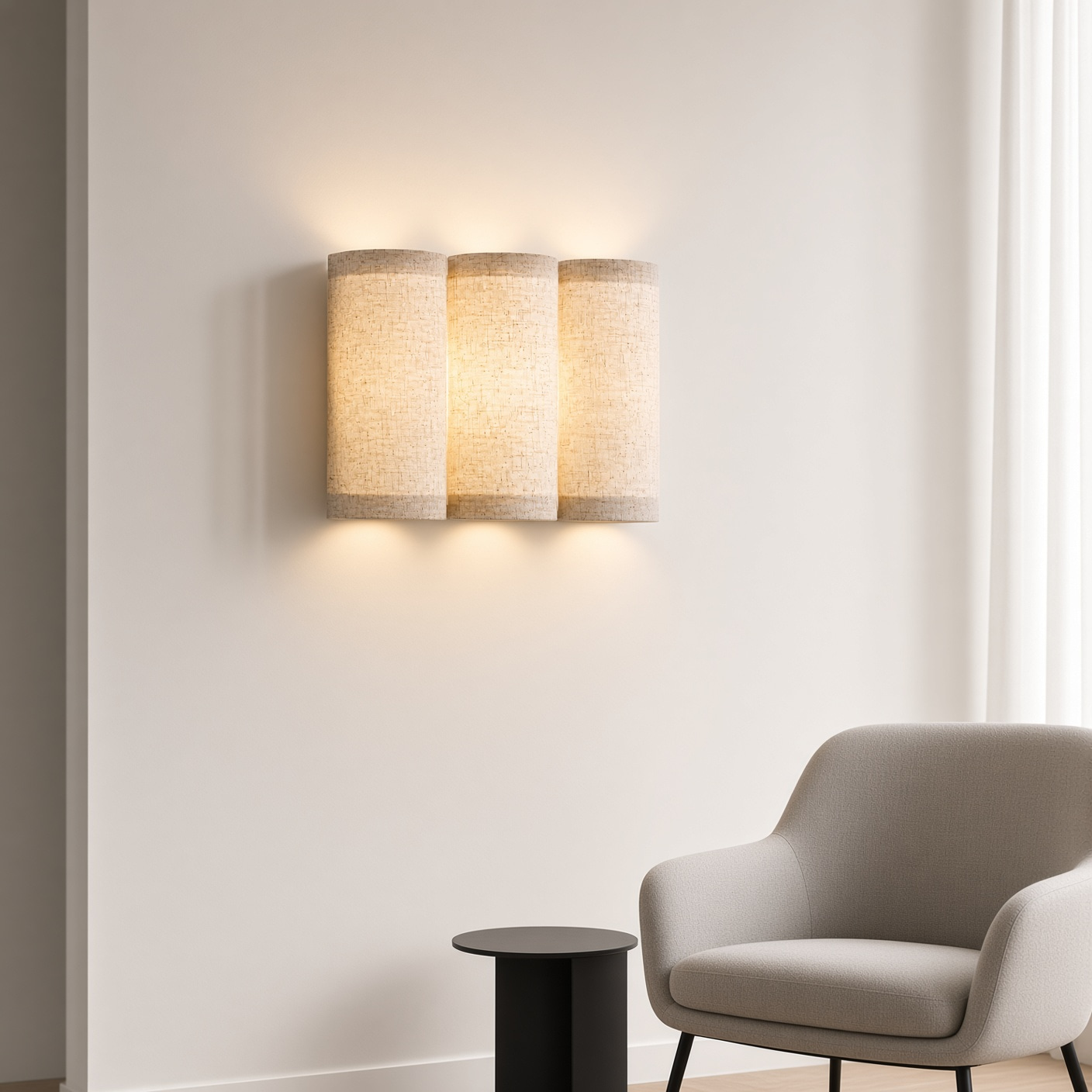 Triple Textured Cylinder Wall Sconce